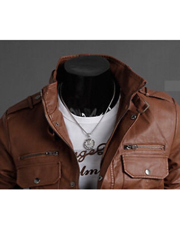 HugMe.fashion Leather Jacket for Men in Black Brown Leather  Slim Fit JK6